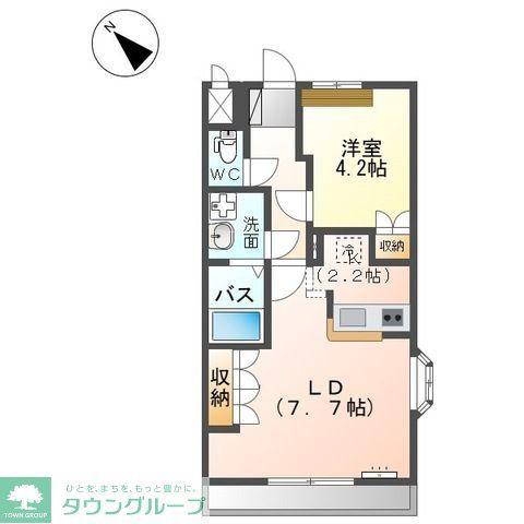 シャイン(1LDK/2階)の間取り写真