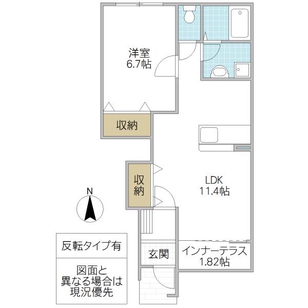 ヴァン ヴェール III S(1LDK/1階)の間取り写真