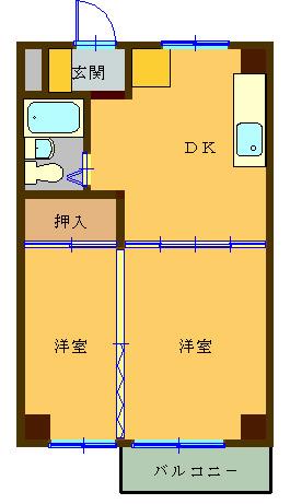 ハイツ太田(2DK/2階)の間取り写真