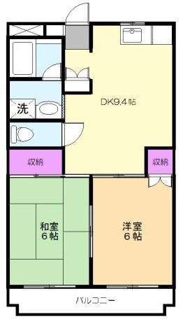 エクレール小手指(2DK/3階)の間取り写真