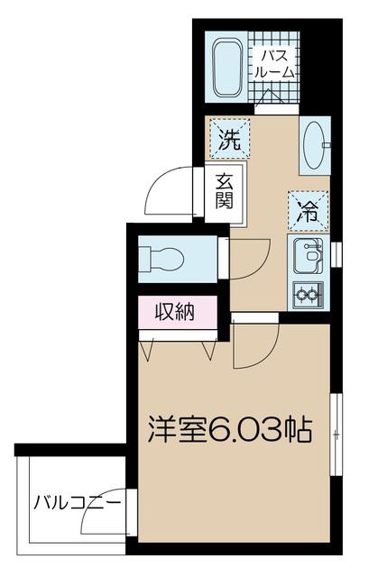 NSGATE 西新井(1K/3階)の間取り写真