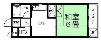 プレジデントハウスII(1DK/5階)の間取り写真