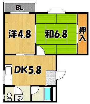 メゾンシェレナ(2DK/2階)の間取り写真