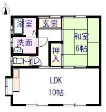 ＪＲ山陽本線 網干駅 徒歩25分 1階建 築23年(1LDK/1階)の間取り写真