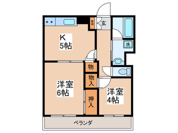 A.Kビル(2K/3階)の間取り写真