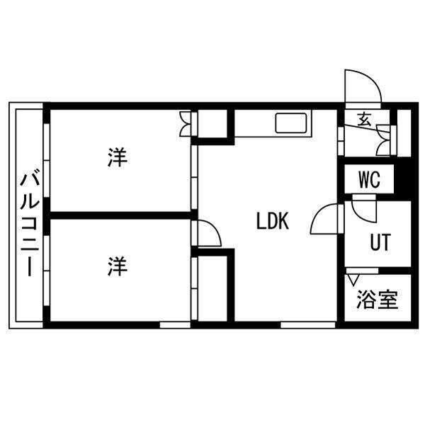ソレイユ琴似(2LDK/1階)の間取り写真