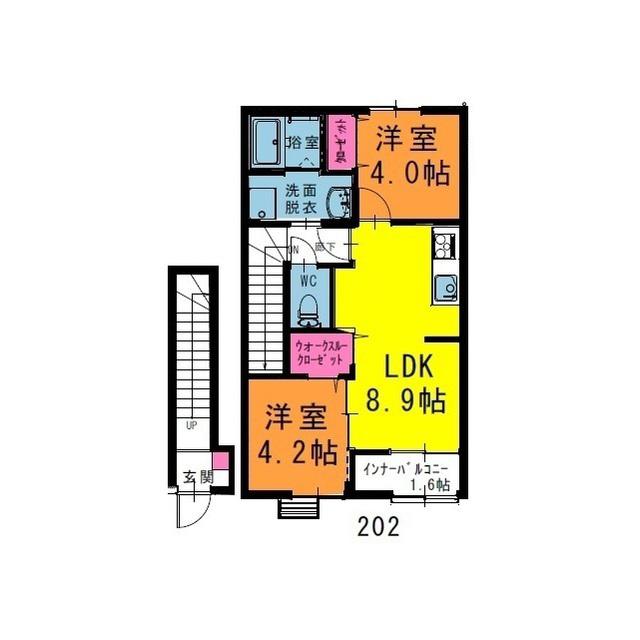 ピュアハウスJURIA棟(2LDK/2階)の間取り写真
