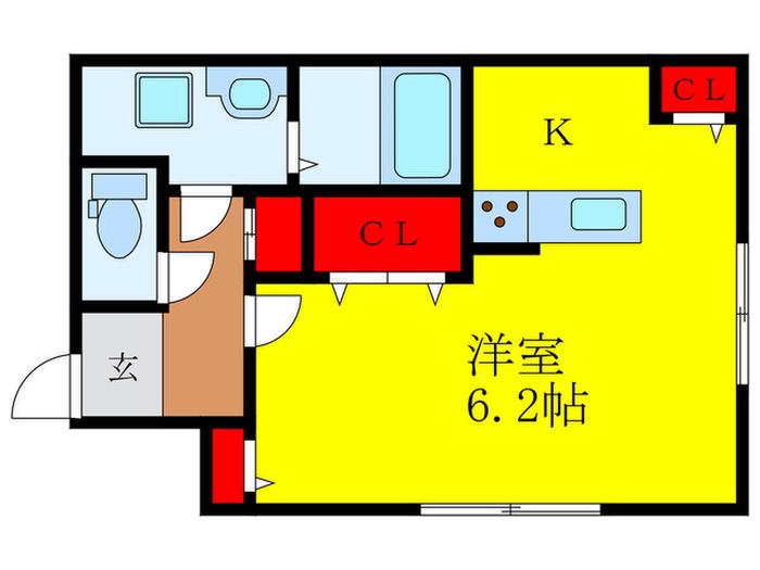 GKレジデンス桜塚(ワンルーム/1階)の間取り写真