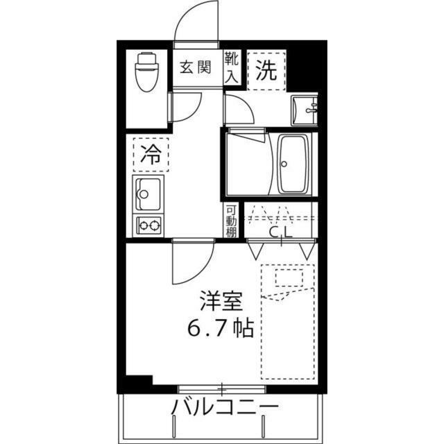 LOCS SAGINUMA(1K/2階)の間取り写真