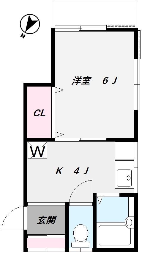 第2メゾン亀井(1K/2階)の間取り写真