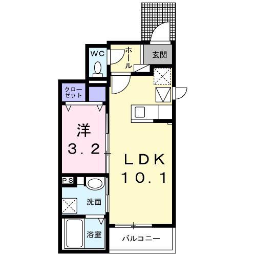 GRAN SAKURA(1LDK/1階)の間取り写真