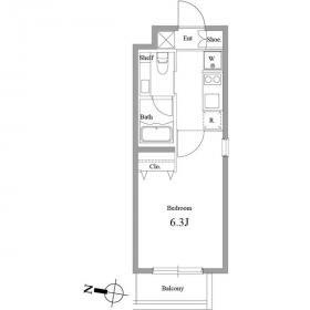 ファインライツ氷川台(1K/1階)の間取り写真