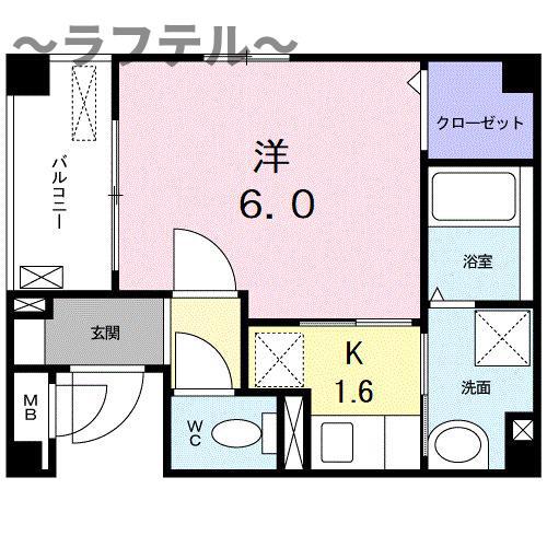 サンリット・レジデンス(1K/2階)の間取り写真