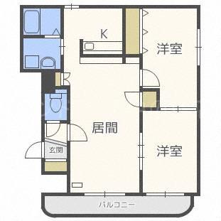 第18大光ハイツ(2LDK/3階)の間取り写真