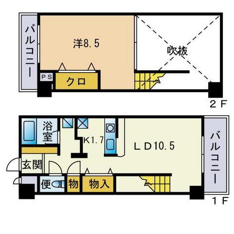 アエロポルト西京(1LDK/3階)の間取り写真