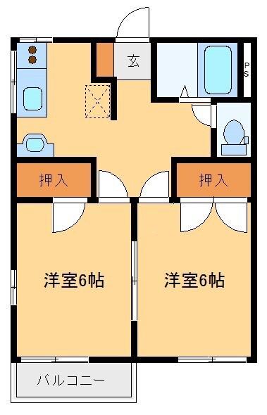 リヴィアンカ(2DK/1階)の間取り写真