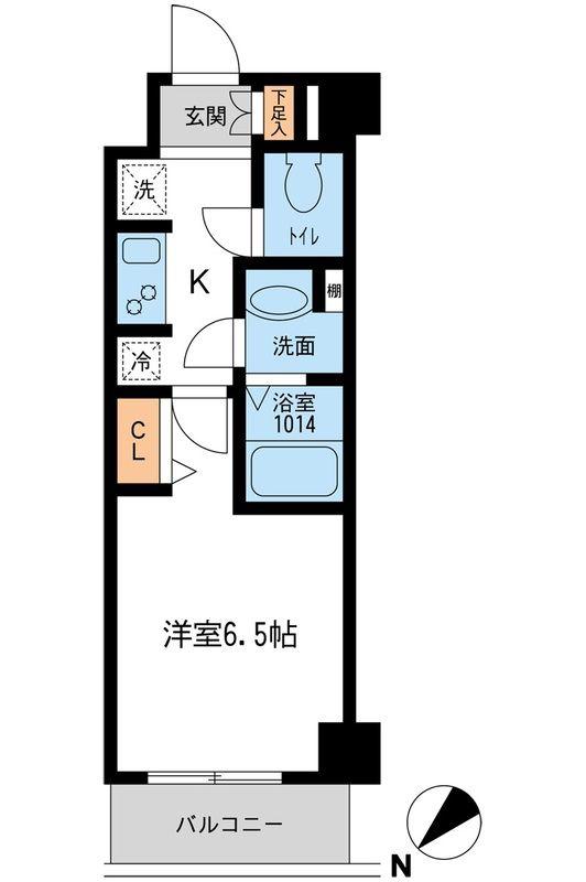 N-STAGE GYOTOKU(1K/3階)の間取り写真