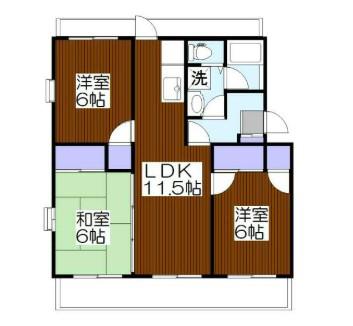 グランドール大倉山(3LDK/2階)の間取り写真