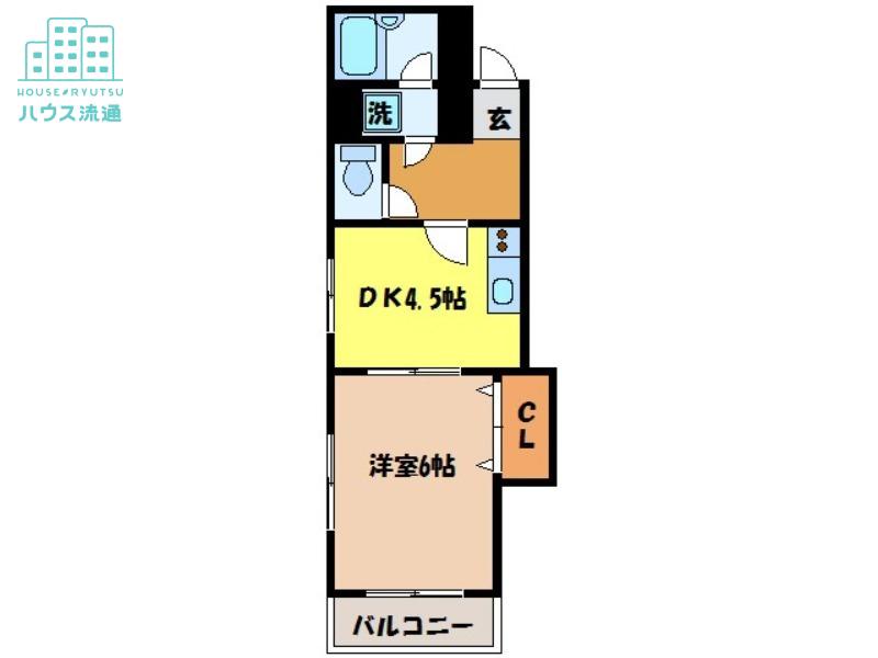 プラネット2(1DK/2階)の間取り写真