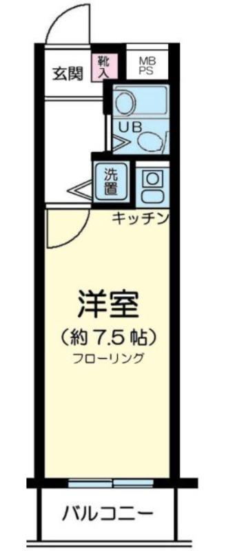 朝日プラザ旗の台(ワンルーム/4階)の間取り写真