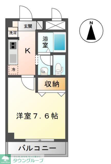 パールハイツ蘇我Ⅱ(1K/2階)の間取り写真