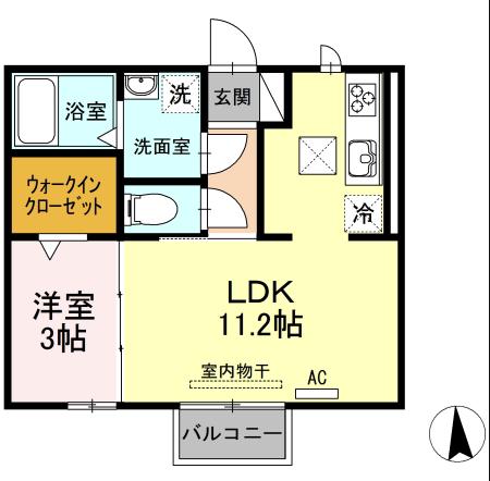 パークハウス栄(1LDK/1階)の間取り写真