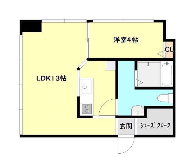 STAGER東中通(1LDK/2階)の間取り写真
