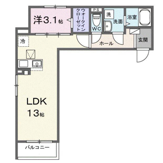 東羽衣6丁目アパート(1LDK/1階)の間取り写真