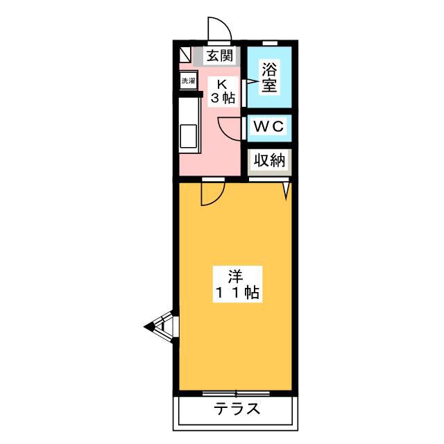 L・海老塚(1K/1階)の間取り写真