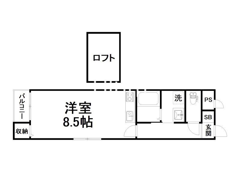 ラパン四条大宮(ワンルーム/3階)の間取り写真