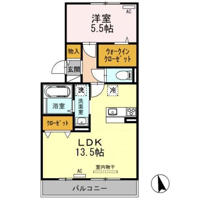 ファミール・カメリア(1LDK/2階)の間取り写真