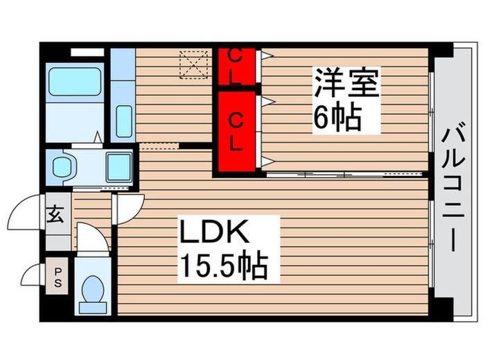 ロータス妙典(1LDK/2階)の間取り写真