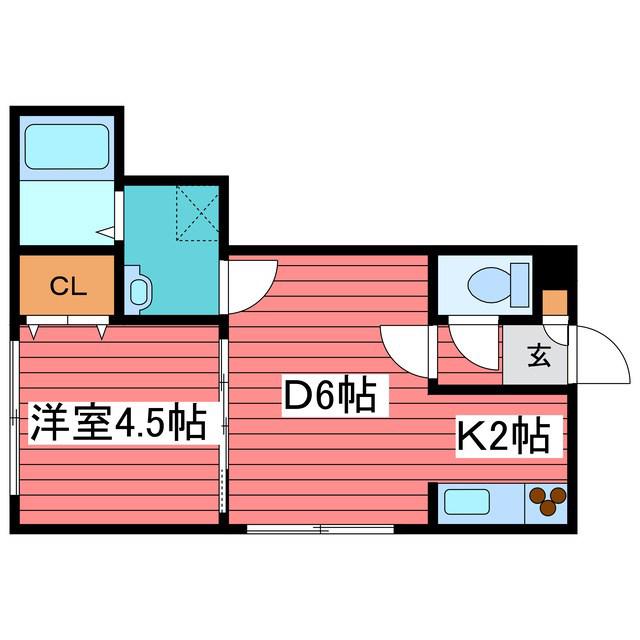 エスポワール福住(1LDK/3階)の間取り写真