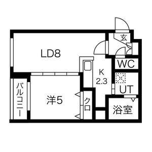 エスペランザ ヴィラ(1LDK/2階)の間取り写真