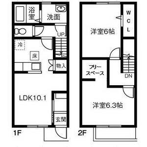 MAISONETTE LAND 弥富駅(2LDK/1階)の間取り写真