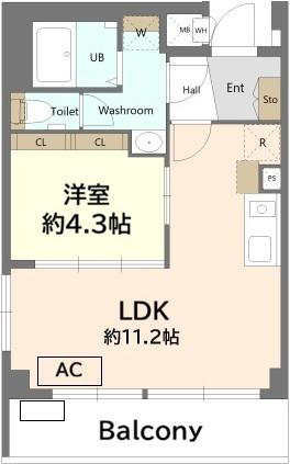 GRASTRA NAKANO(1LDK/1階)の間取り写真