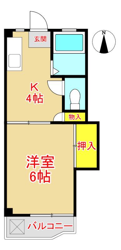 コーポプラネット(1K/3階)の間取り写真