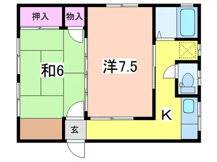竹内アパート(2K/2階)の間取り写真