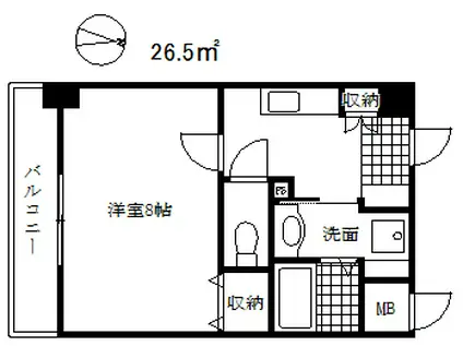 レシェンテ六甲(1K/5階)の間取り写真
