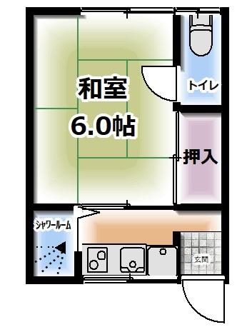 トマトハウス(1K/1階)の間取り写真