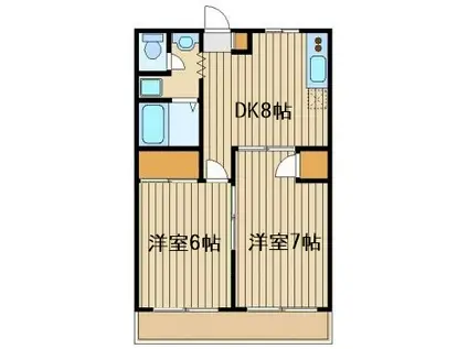 第3セブンサーペント(2DK/2階)の間取り写真