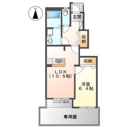 パークヒルズ森本(1LDK/1階)の間取り写真