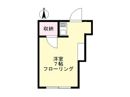 木原山ロッヂ(ワンルーム/2階)の間取り写真