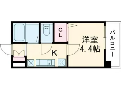 ビーフォレスト姫路イースト(1K/5階)の間取り写真