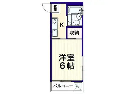 不二コーポ(1K/2階)の間取り写真