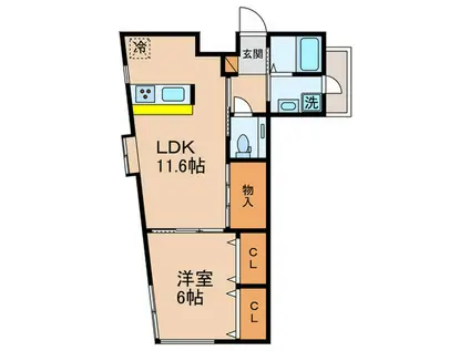 ダイキデュオ目黒(1LDK/3階)の間取り写真