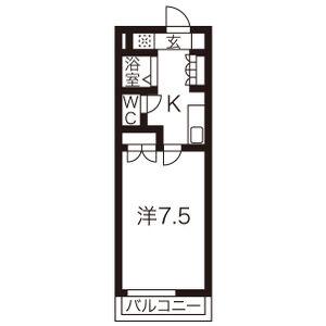 アミューズコート(1K/4階)の間取り写真