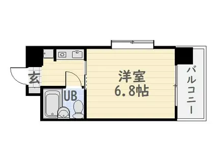 朝日プラザ上之園303号(1K/3階)の間取り写真