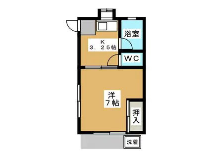 第3西調布荘(1K/1階)の間取り写真