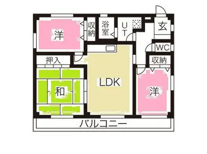マーベラス栄和 B棟(3LDK/3階)の間取り写真